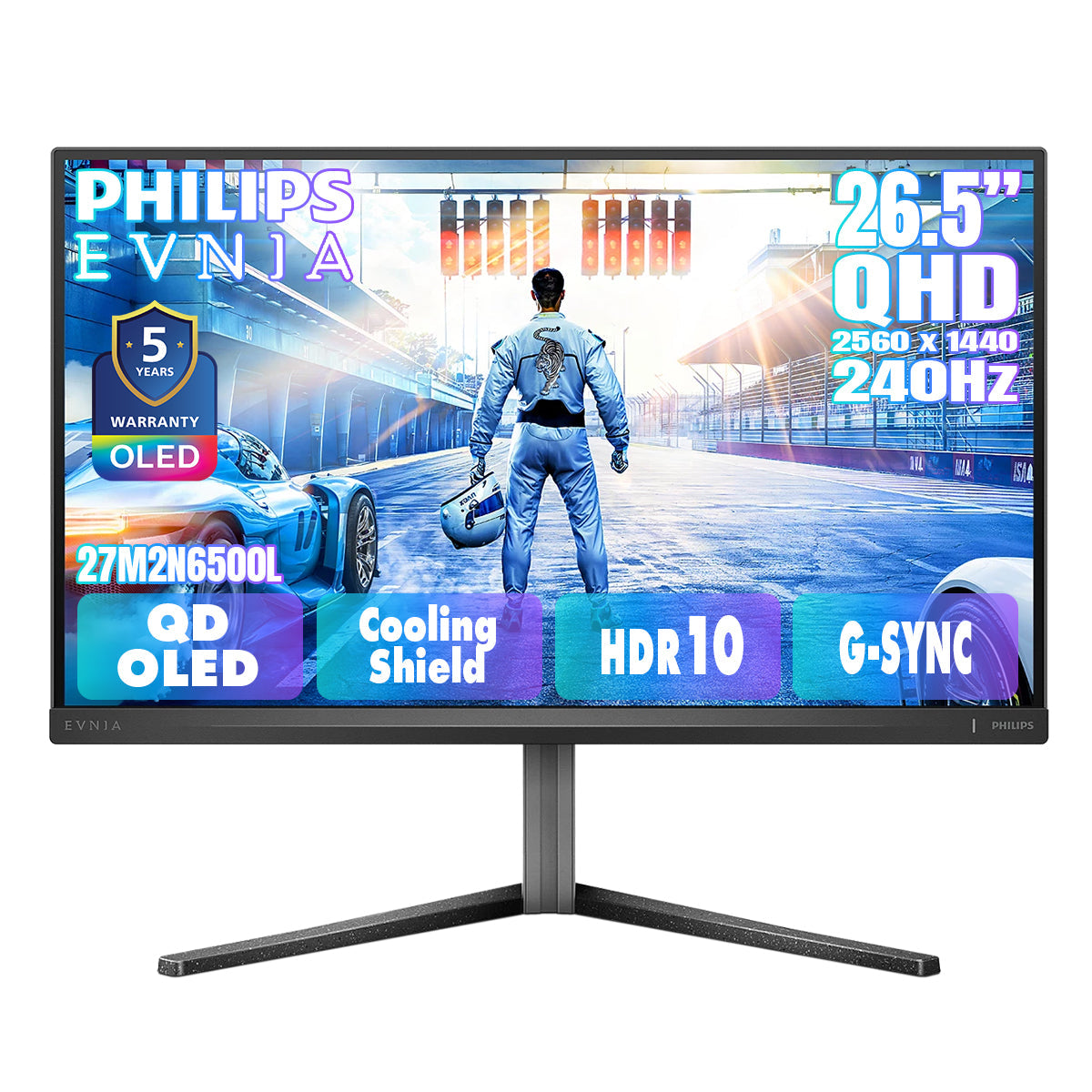 PHILIPS EVNIA 26.5" 2K QHD QD-OLED 240Hz 電競顯示器 27M2N6500NS